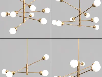 SALME gold chandelier with balls hanging from it 3D model