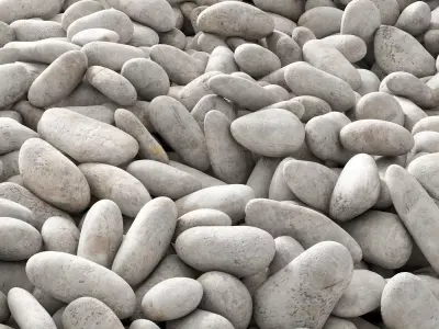 Pebble white road 3D model