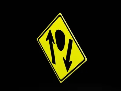 Street Sign Diamond Low-poly 3D model