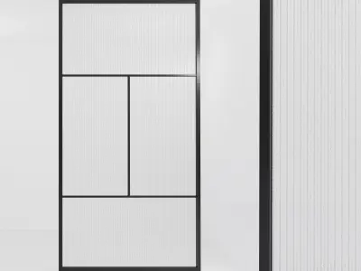 Glass partition door Low-poly 3D model