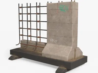 Street Barrier PBR Low-poly 3D model purchase