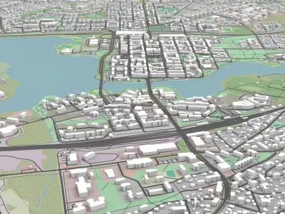 Cityscape Hameenlinna Finland 3D model