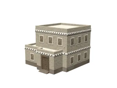 Middle Eastern Style Building - PBR Game Ready  Low-poly 3D model