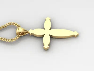 Light Gold 18K Cross Pendant 1CP074 3D print model