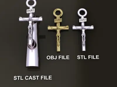 JESUS CROSS PENDANT SMALL SIZE 3D print model