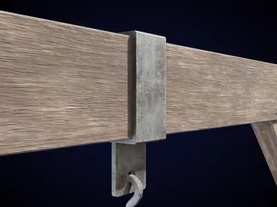 Old Warehouse Pulley Low-poly 3D model