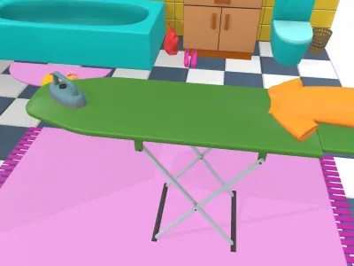 Isometric cartoon bathroom 04 3D model