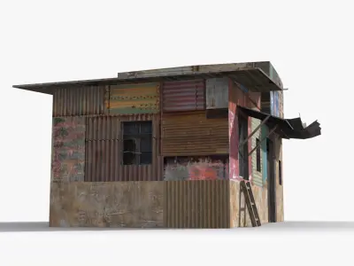 Slum x13 Low-poly 3D model