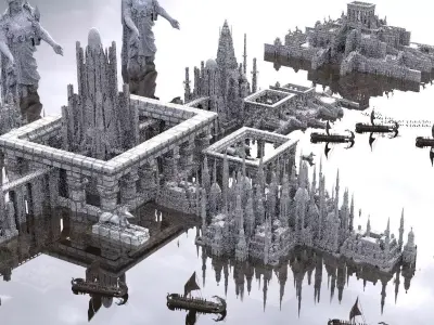 Ancient Greek Port City expanded 3D model