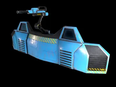 Scifi Barrier  Low-poly 3D model