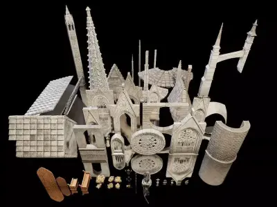 Modular Church - Cathedral Low-poly 3D model