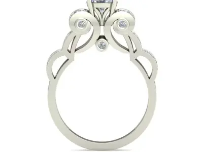 Women Ring  Render 3dm STL OBJ FBX Details 3D print model 104