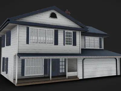 House 07 - Clean Low-poly 3D model