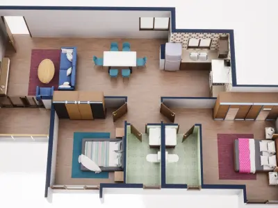 3D Floor Plan Model 22 3D model