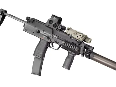 HK MP7 A2 SMG Low-poly 3D model