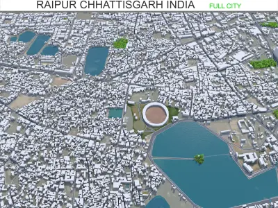 Raipur Chhattisgarh India 30km Low-poly 3D model