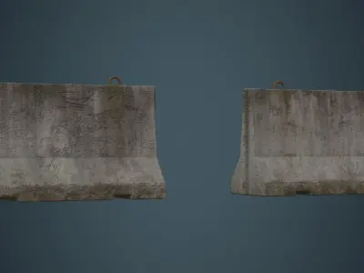 Concrete Barrier 1B Low-poly 3D model