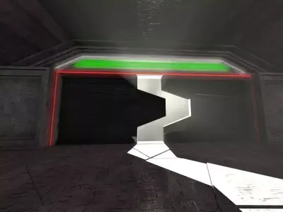 Space Hangar Ready to Render Low-poly 3D model