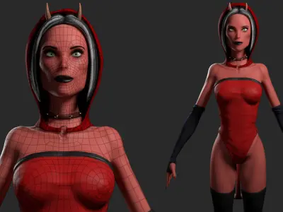 Evil Woman Low-poly 3D model