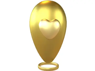 Love Location Tag Icon v1 009 Low-poly 3D model