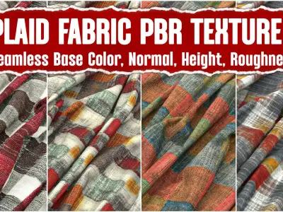 10 Plaid Fabric VOL04 4K Seamless PNG PBR Textures Texture