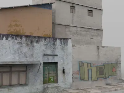 Shanty Town Buildings 2 City Blocks A B C Low-poly 3D model