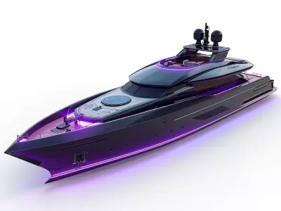 Cyberpunk Stealth Yacht 3D Model 3D model