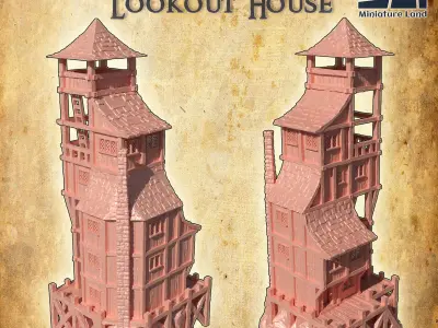 Seaside Lookout House Tabletop Terrain 28 MM 3D print model