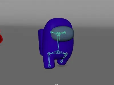 Among us character    Animated rigged Low-poly 3D model