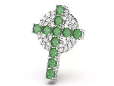 Radiant Elegance 3D Christian Cross Pendant with Diamond PE031 3D print model