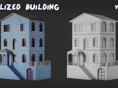 Stylized Building-Vol02 Low-poly 3D model