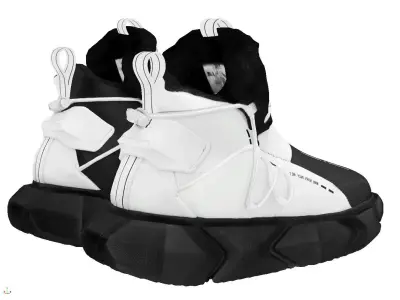 Cyberpunk fashion sneaker 6 Urban Techwear scifi future shoes Low-poly 3D model