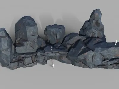 Mountain cliff Rocks - 3D Models PBR Pack 07 Low-poly 3D model