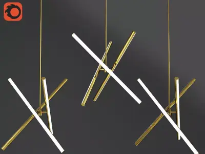 Light Rods LED Chandelier 3D model