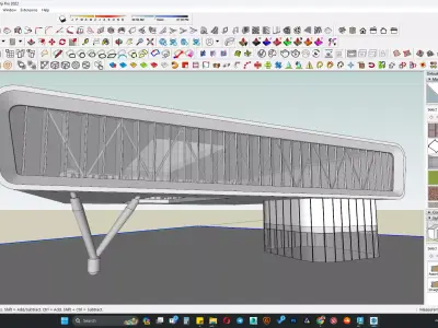 Contemporary modern building facade 3d model 3D model