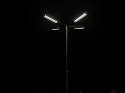 Street Light 11 version 4  3m with pole 3 Low-poly 3D model