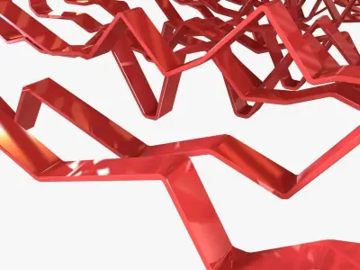 Interferences metal bench by TF URBAN 3D model