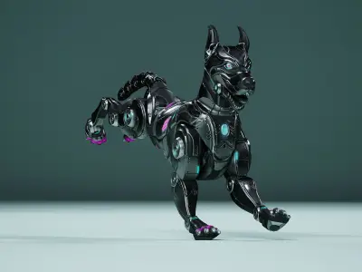 Sci-Fi Dog Low-poly 3D model