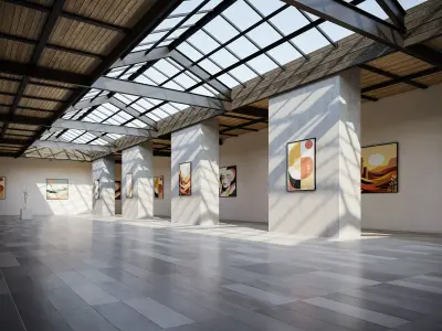 Interior art gallery 05 Low-poly 3D model