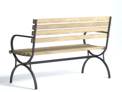 Bench  Low-poly 3D model