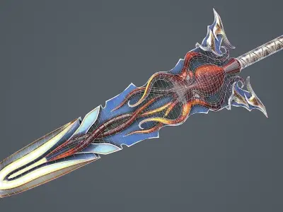 Fantasy Sword 15 3D Model Low-poly 3D model
