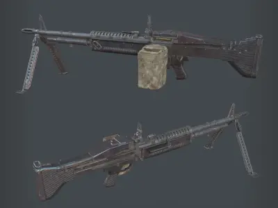 M60 Machine Gun Low-poly 3D model