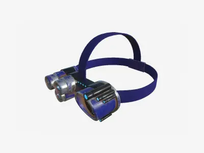 SciFi Glasses J10 Blue - Character Design Fashion Low-poly 3D model