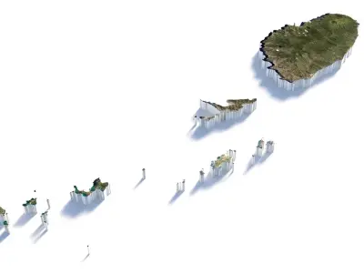 Saint Vincent and the Grenadines Terrain Country 3D model