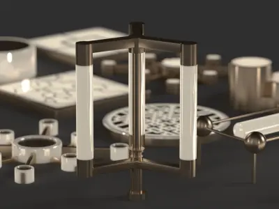 Modern Chandeliers Set 3D model