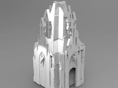 Lizard Man Mining colony Mountain tower 2 3D model