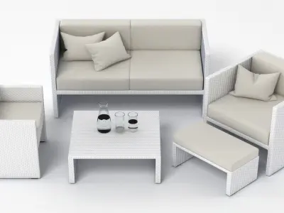 Outdoor Lounge Set 4 3D model