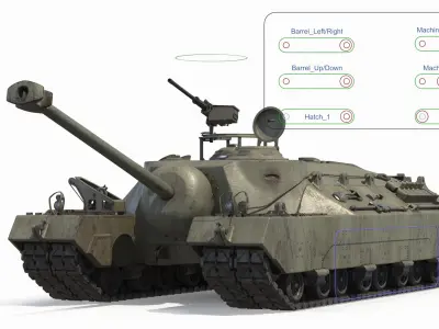  T28 WWII Tracked Tank Used Green Rigged 