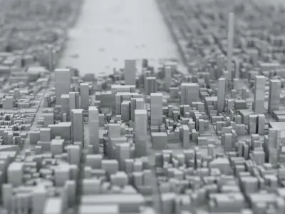 Manhattan Island New York City Streets Buildings Road Networks 3D model