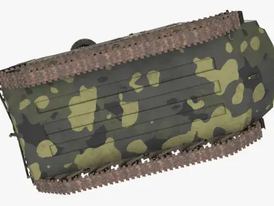  Amphibious Armored Vehicle with AA Weapon Camo Rigged 